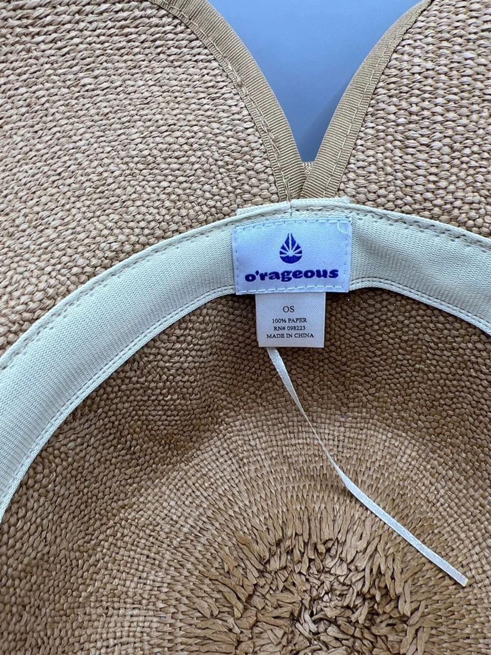 283. Women’s Adjustable Wide-Brim Sun Hat with Bow - Tan